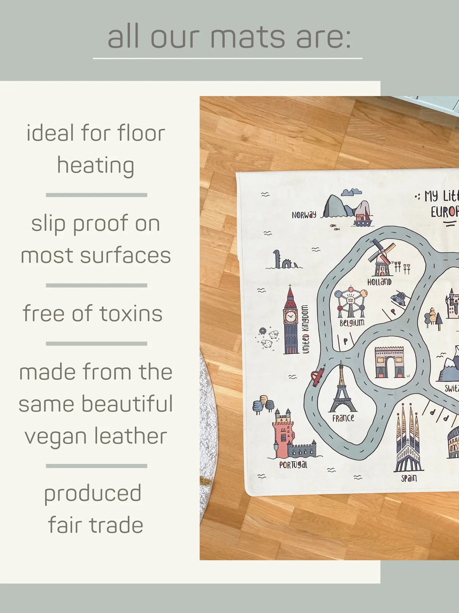 Detail Bodenschutzmatten Veganer Leder