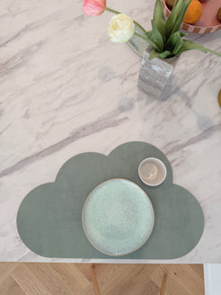 Abwischbares Tischset Wolke im Soft LederLook