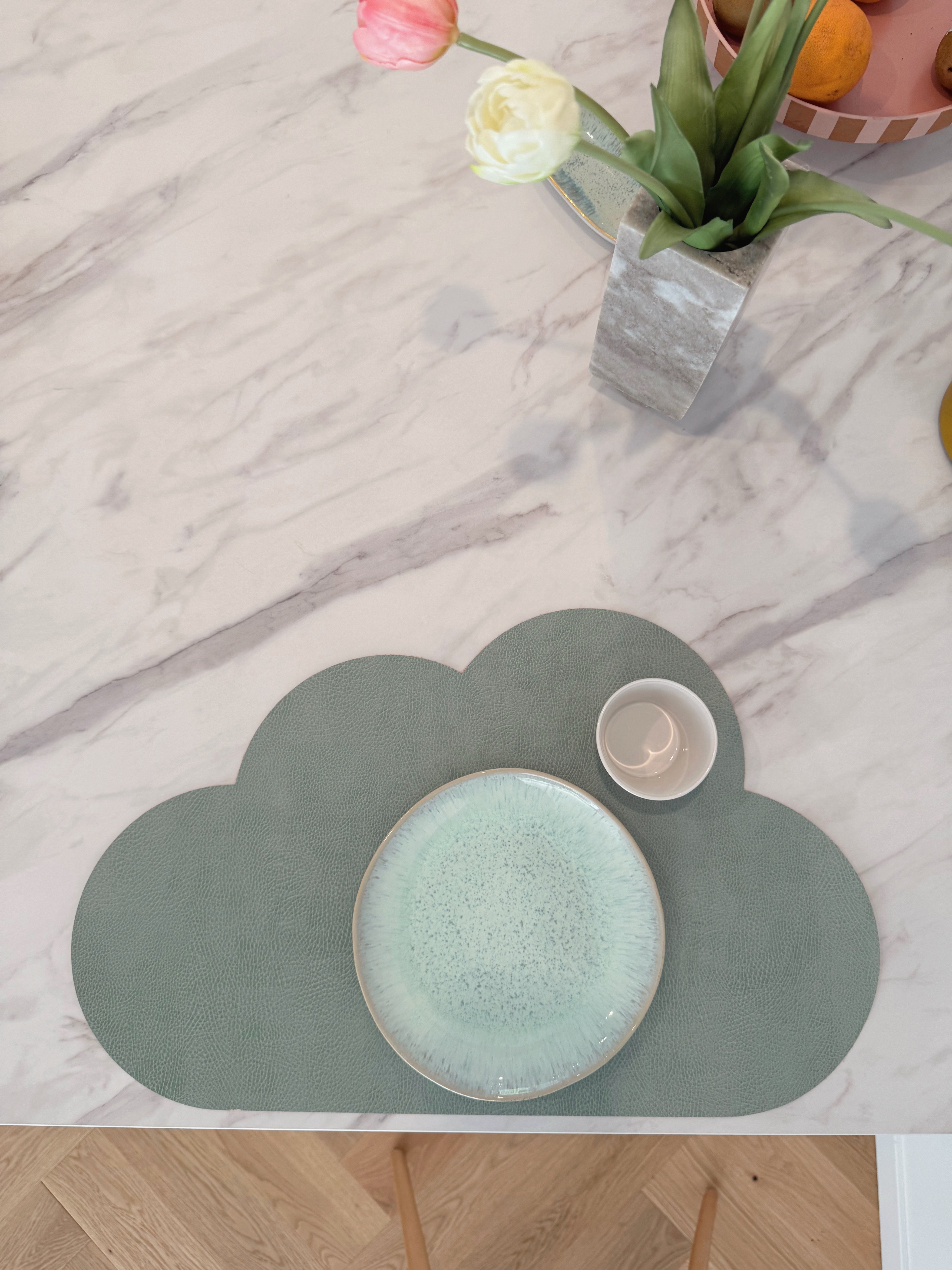 Abwischbares Tischset Wolke im Soft LederLook