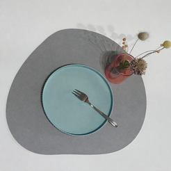 Abwischbares Tischset Pebble in organischer Form, 39 × 37 cm