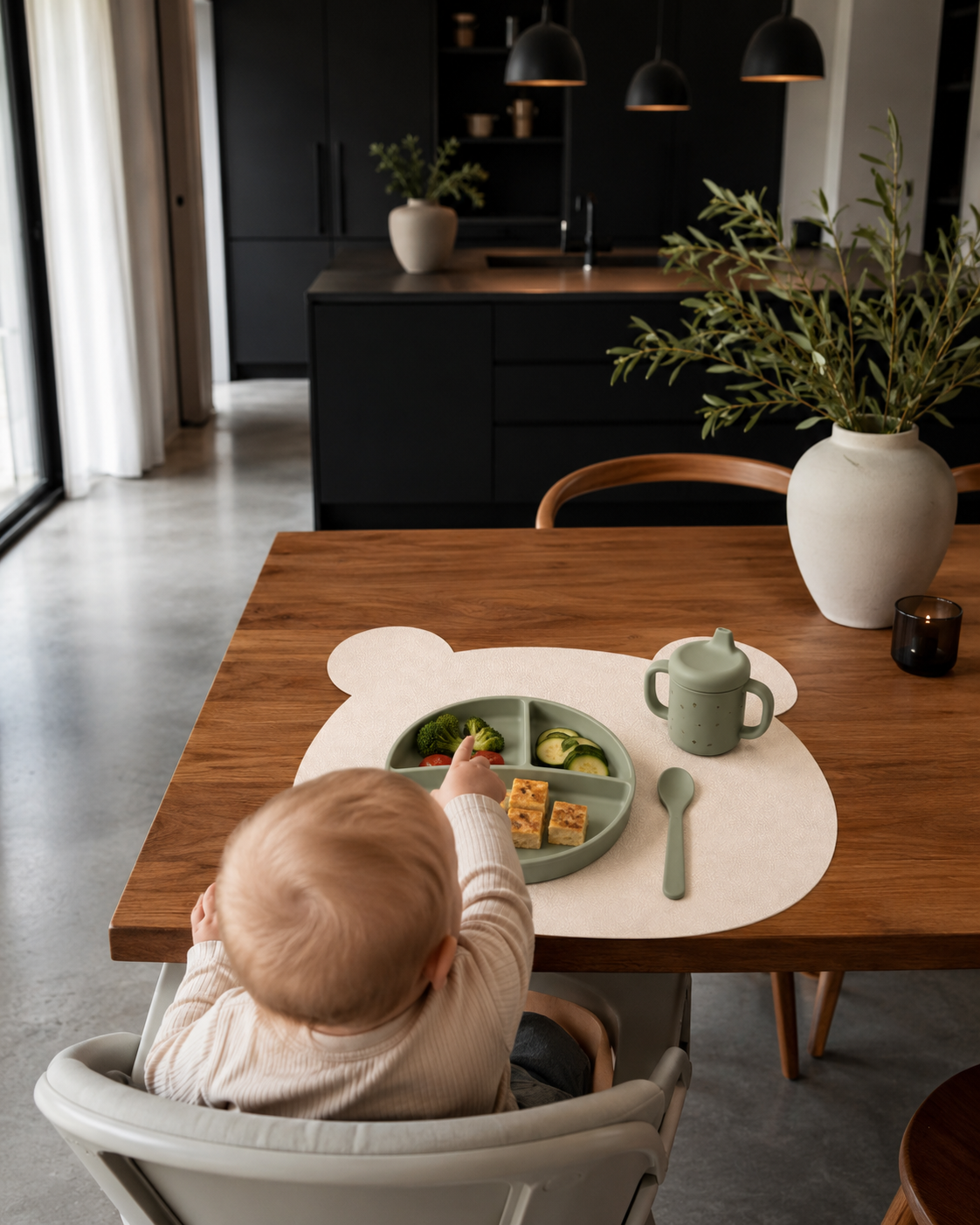 Abwischbares Bär Platzset für Frühstück, Snacks und Familienalltag